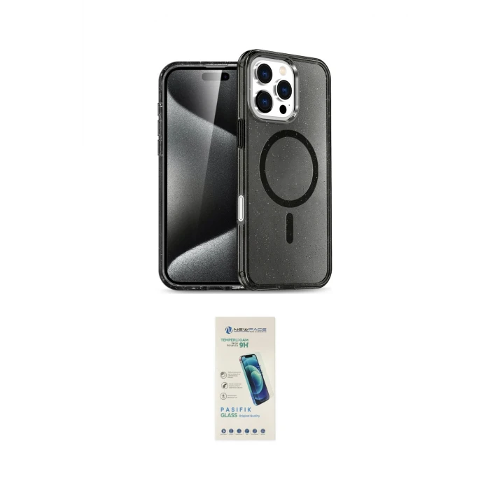 ieg™ iPhone 16 Pro Max Kılıf Nova Asil Prime - Şeffaf Pasifik Cam Ekran Koruyucu