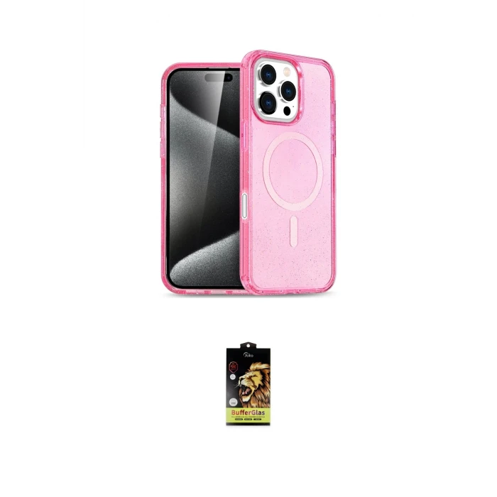 ieg™ iPhone 16 Pro Max Kılıf Nova Asil Prime - Siyah Buffer Cam Ekran Koruyucu