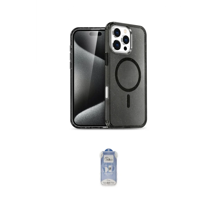 ieg™ iPhone 16 Pro Max Kılıf Nova Asil Prime - Siyah Joko Magic 5D Cam