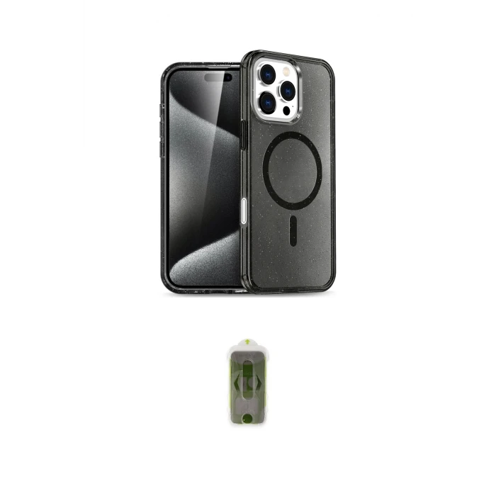 ieg™ iPhone 16 Pro Max Kılıf Nova Asil Prime - Siyah Joko Magic 5D Hayalet Cam