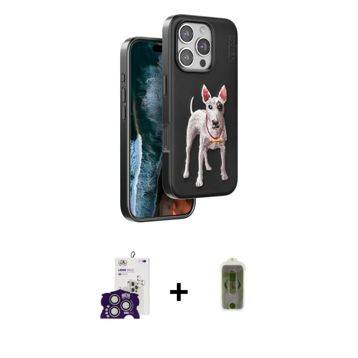 ieg™ iPhone 16 Pro Max Kılıf Nova Form Koleksiyonu - Siyah Joko Magic 5D Hayalet Cam + Bilvis Titan Kamera Lens - GS