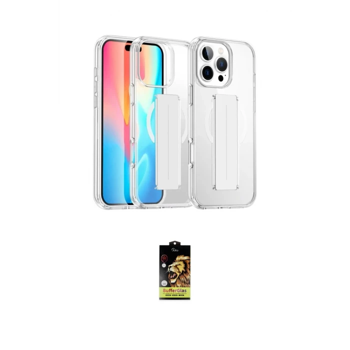 ieg™ iPhone 16 Pro Max Kılıf Nova Işık Koleksiyonu - Siyah Buffer Cam Ekran Koruyucu