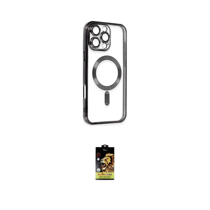 ieg™ iPhone 16 Pro Max Kılıf Nova Işık Özel Seri - Siyah Buffer Cam Ekran Koruyucu