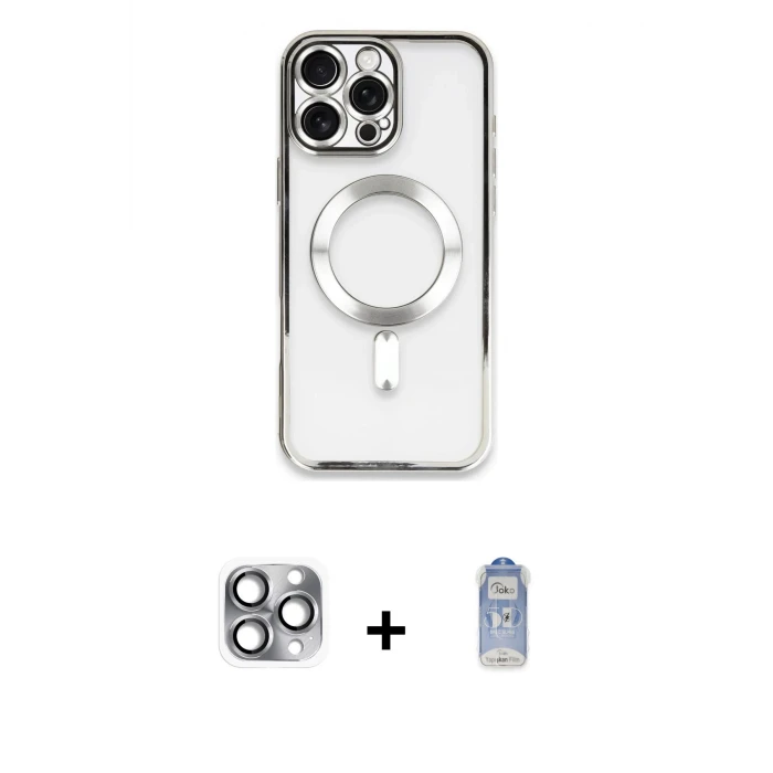 ieg™ iPhone 16 Pro Max Kılıf Nova Işık Özel Seri - Siyah Joko Magic 5D Cam + Pers Alüminyum Kamera Lens - GI