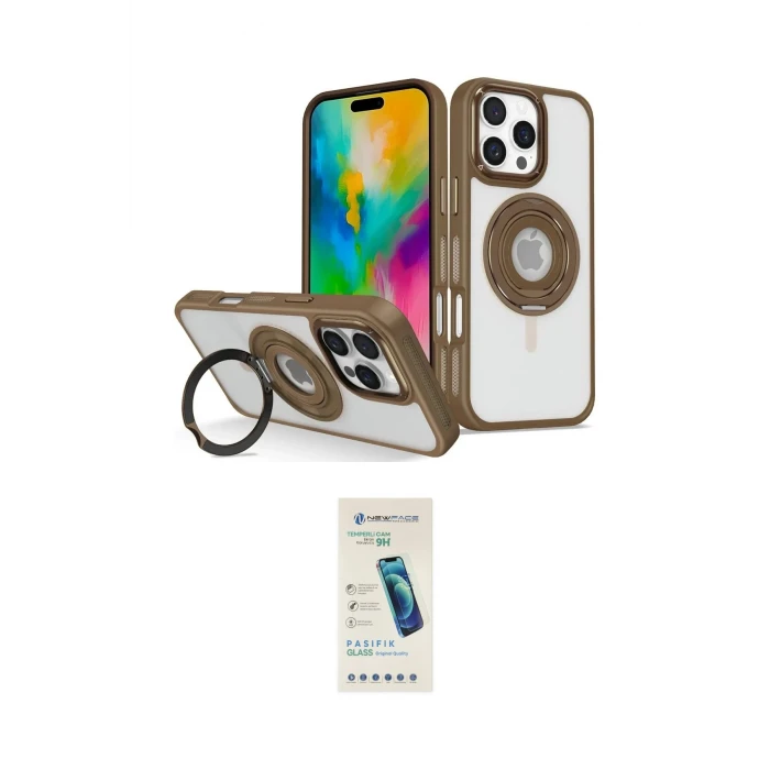 ieg™ iPhone 16 Pro Max Kılıf Nova Minimal Serisi - Şeffaf Pasifik Cam Ekran Koruyucu