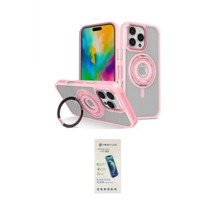 ieg™ iPhone 16 Pro Max Kılıf Nova Minimal Serisi - Şeffaf Pasifik Cam Ekran Koruyucu