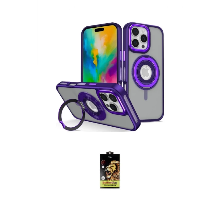 ieg™ iPhone 16 Pro Max Kılıf Nova Minimal Serisi - Siyah Buffer Cam Ekran Koruyucu