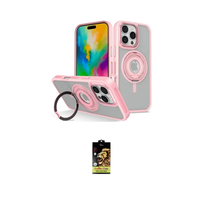 ieg™ iPhone 16 Pro Max Kılıf Nova Minimal Serisi - Siyah Buffer Cam Ekran Koruyucu