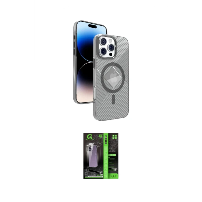 ieg™ iPhone 16 Pro Max Kılıf Nova Modern Prime - Şeffaf 360 Full Body Arka Koruyucu