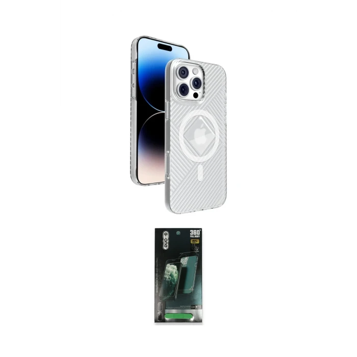 ieg™ iPhone 16 Pro Max Kılıf Nova Modern Prime - Siyah 360 Mat Full Body Arka Koruyucu