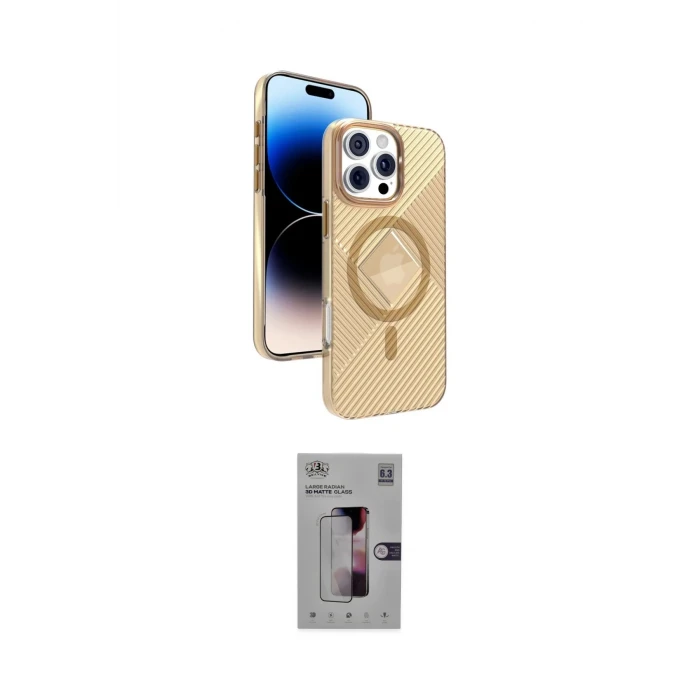ieg™ iPhone 16 Pro Max Kılıf Nova Modern Prime - Siyah Bilvis 3D Mat Cam Ekran Koruyucu