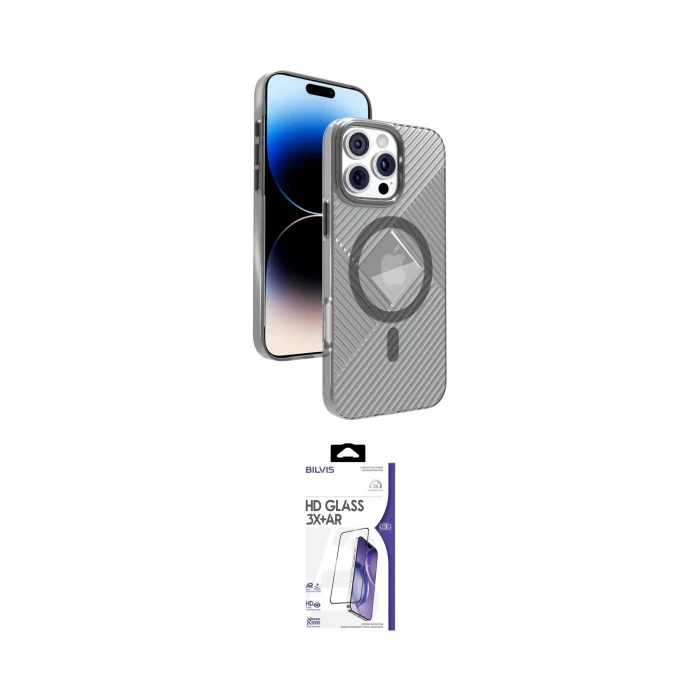 ieg™ iPhone 16 Pro Max Kılıf Nova Modern Prime - Siyah Bilvis 3X AR HD Cam Ekran Koruyucu