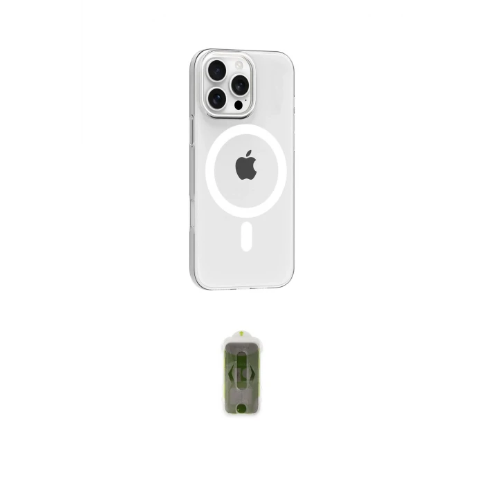 ieg™ iPhone 16 Pro Max Kılıf Pusula Form Özel Seri - Siyah Joko Magic 5D Hayalet Cam