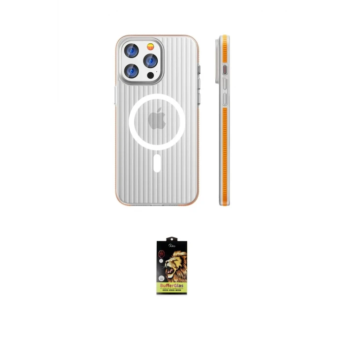 ieg™ iPhone 16 Pro Max Kılıf Pusula Minimal Koleksiyonu - Siyah Buffer Cam Ekran Koruyucu