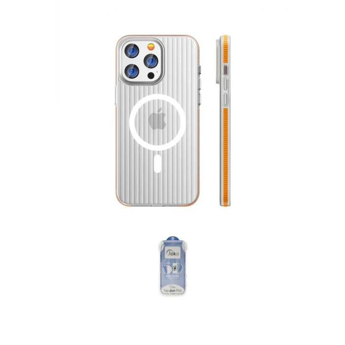 ieg™ iPhone 16 Pro Max Kılıf Pusula Minimal Koleksiyonu - Siyah Joko Magic 5D Cam