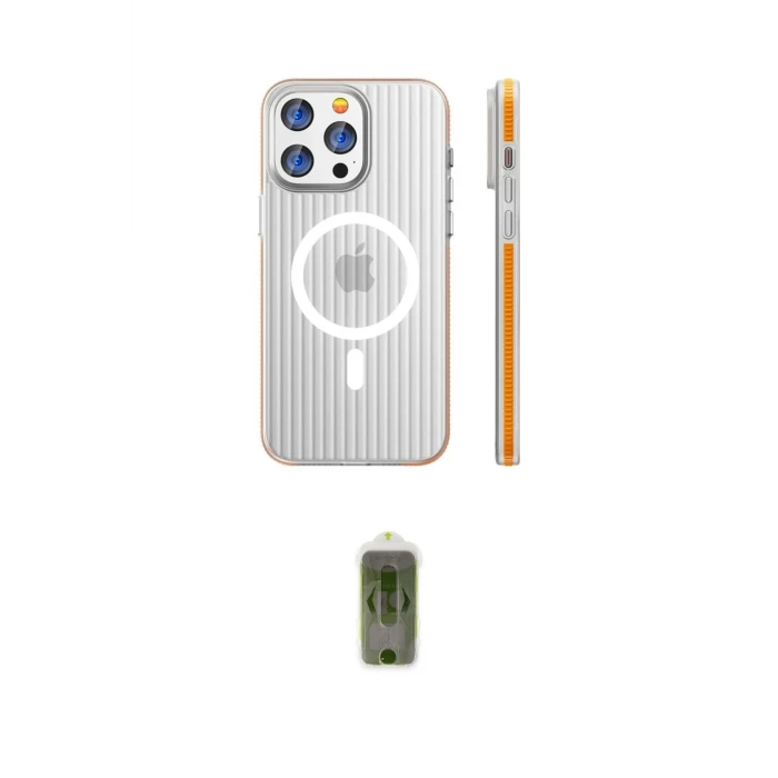 ieg™ iPhone 16 Pro Max Kılıf Pusula Minimal Koleksiyonu - Siyah Joko Magic 5D Hayalet Cam