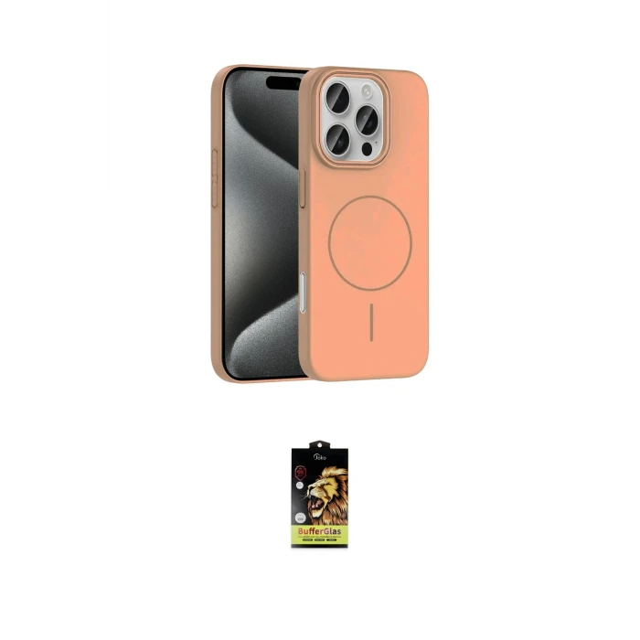 ieg™ iPhone 16 Pro Max Kılıf Siluet Doku Özel Seri - Siyah Buffer Cam Ekran Koruyucu