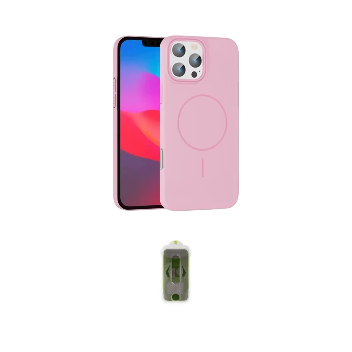 ieg™ iPhone 16 Pro Max Kılıf Siluet Doku Özel Seri - Siyah Joko Magic 5D Hayalet Cam