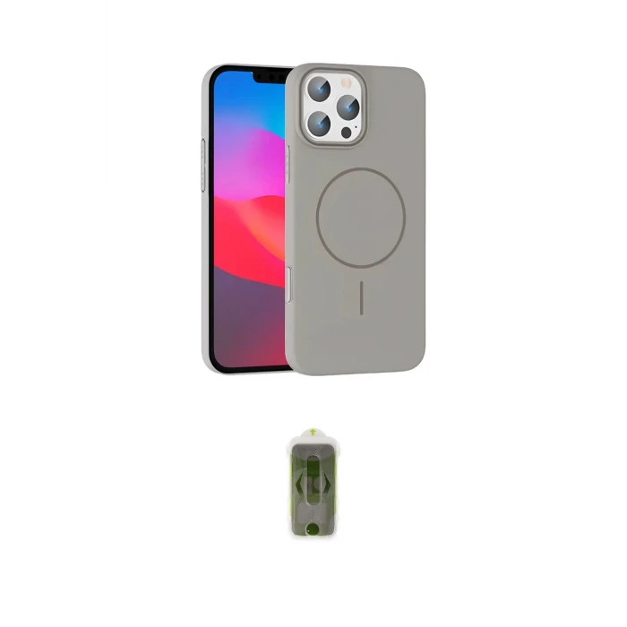 ieg™ iPhone 16 Pro Max Kılıf Siluet Doku Özel Seri - Siyah Joko Magic 5D Hayalet Cam