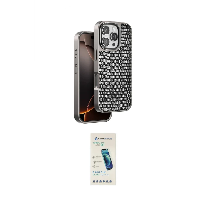 ieg™ iPhone 16 Pro Max Kılıf Siluet Form Serisi - Şeffaf Pasifik Cam Ekran Koruyucu
