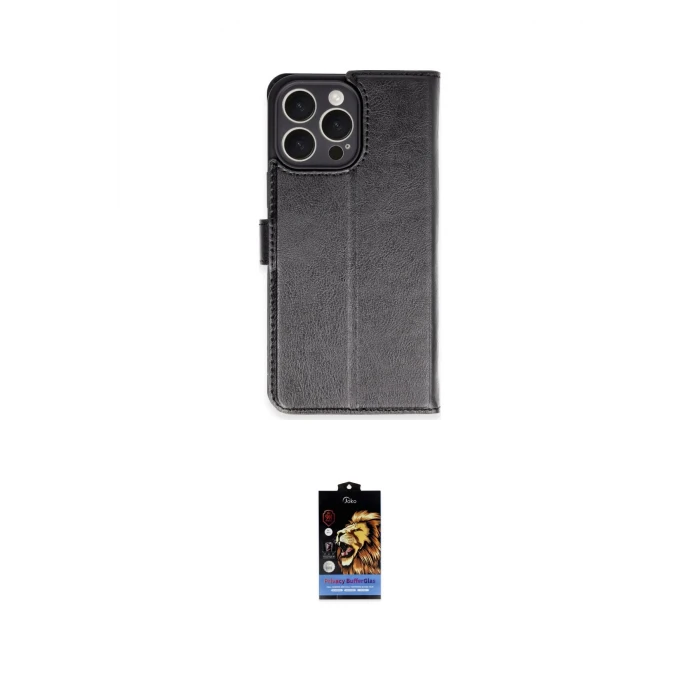 ieg™ iPhone 16 Pro Max Kılıf Siluet Işık Serisi - Siyah Buffer Hayalet Cam Ekran Koruyucu