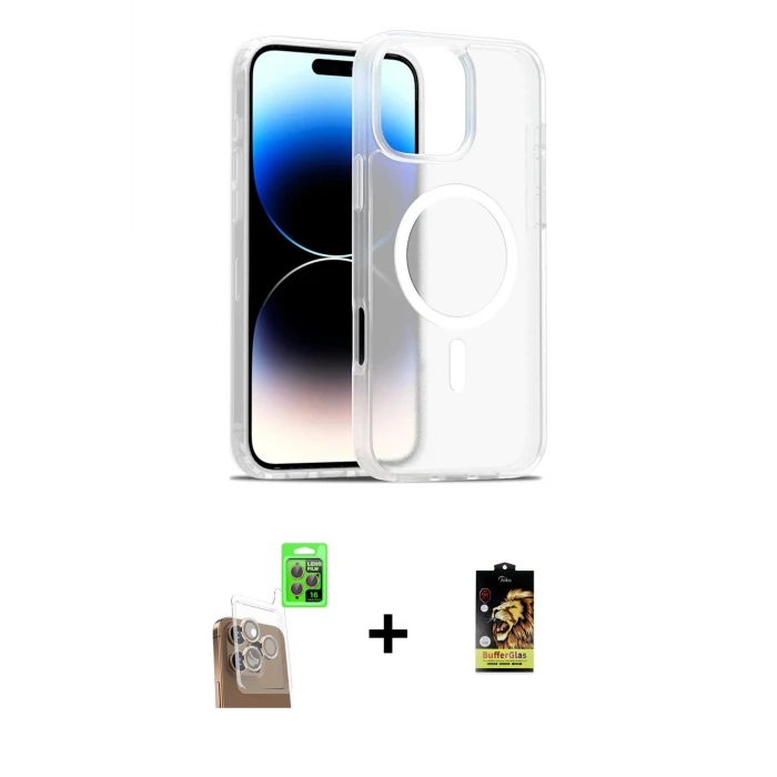 ieg™ iPhone 16 Pro Max Kılıf Siluet Minimal Prime - Siyah Buffer Cam Ekran Koruyucu + Raze Metal Kamera Lens - CLTM