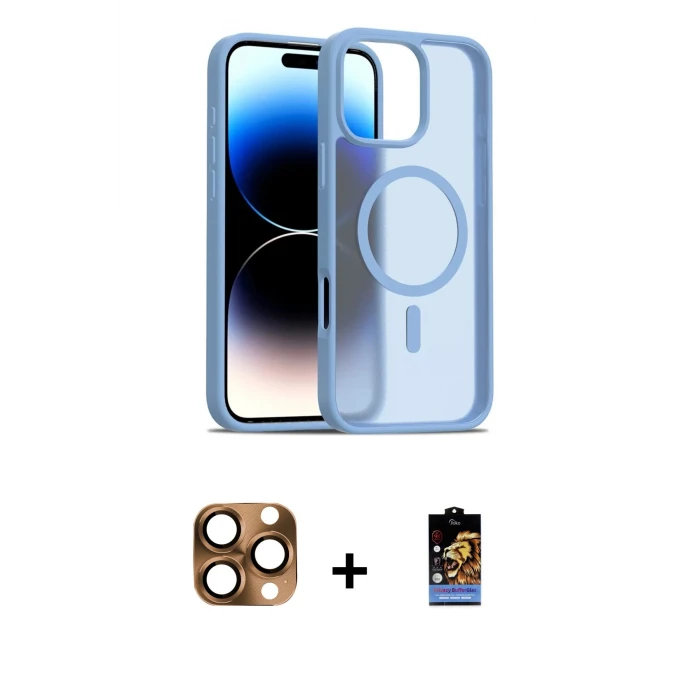 ieg™ iPhone 16 Pro Max Kılıf Siluet Minimal Prime - Siyah Buffer Hayalet Cam Ekran Koruyucu + Pers Alüminyum Kamera Lens - CLTM