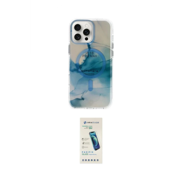 ieg™ iPhone 16 Pro Max Kılıf Ufuk Doku Prime - Şeffaf Pasifik Cam Ekran Koruyucu