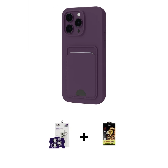 ieg™ iPhone 16 Pro Max Kılıf Vadi Çizgi Prime - Siyah Buffer Cam Ekran Koruyucu + Bilvis Titan Kamera Lens - TMGI