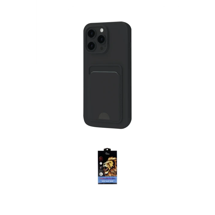 ieg™ iPhone 16 Pro Max Kılıf Vadi Çizgi Prime - Siyah Buffer Hayalet Cam Ekran Koruyucu