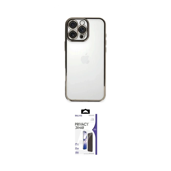 ieg™ iPhone 16 Pro Max Kılıf Vadi Minimal - Siyah Bilvis 3X AR Hayalet Cam Ekran Koruyucu