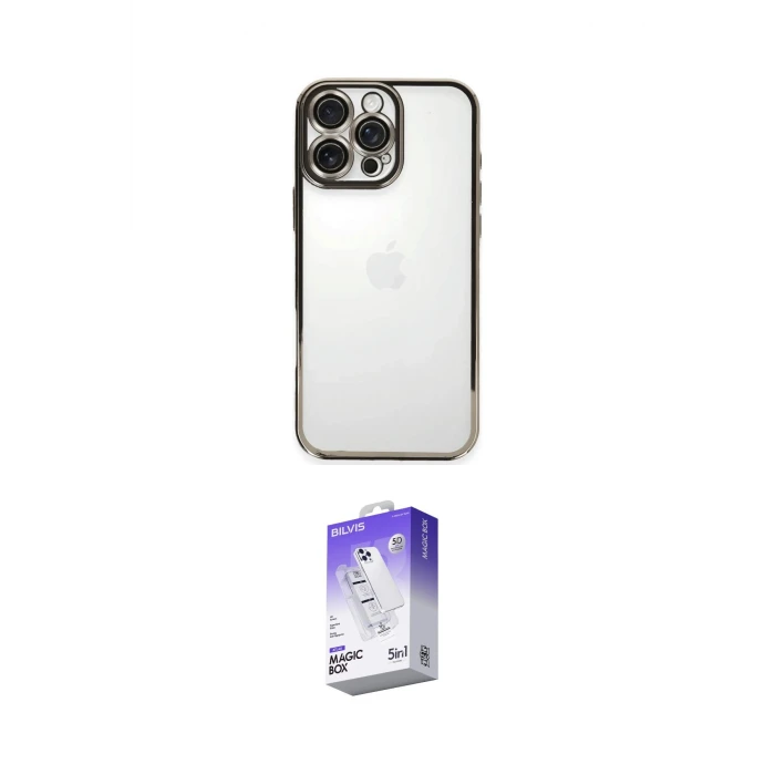 ieg™ iPhone 16 Pro Max Kılıf Vadi Minimal - Siyah Bilvis 5in1 3D Magic Cam Ekran Koruyucu
