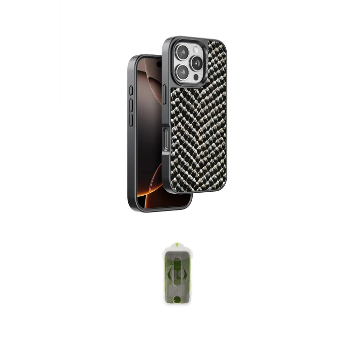 ieg™ iPhone 16 Pro Max Kılıf Vadi Özel Seri - Siyah Joko Magic 5D Hayalet Cam