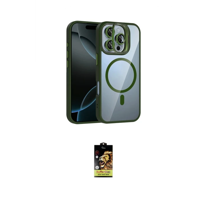 ieg™ iPhone 16 Pro Max Kılıf Yadigar Asil Koleksiyonu - Siyah Buffer Cam Ekran Koruyucu