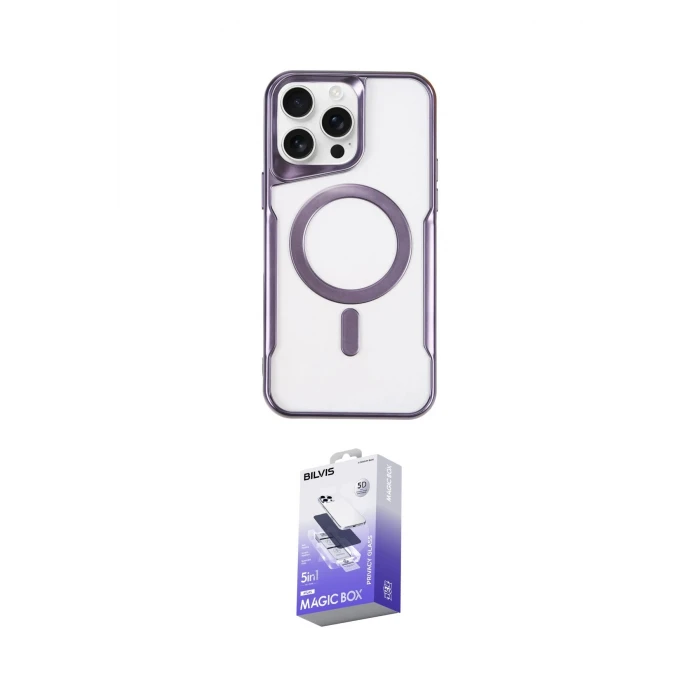ieg™ iPhone 16 Pro Max Kılıf Yadigar Klasik Özel Seri - Siyah Bilvis 5in1 5D Magic Hayalet Cam Ekran Koruyucu