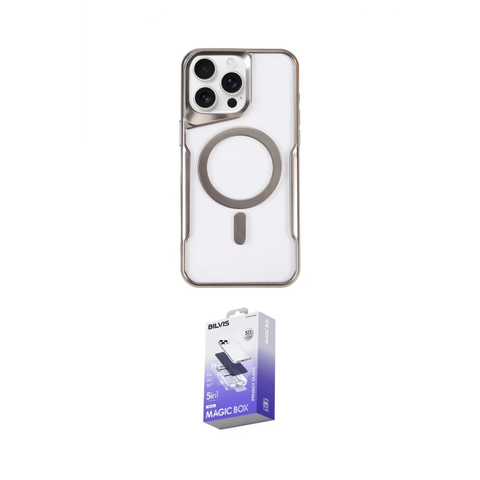 ieg™ iPhone 16 Pro Max Kılıf Yadigar Klasik Özel Seri - Siyah Bilvis 5in1 5D Magic Hayalet Cam Ekran Koruyucu
