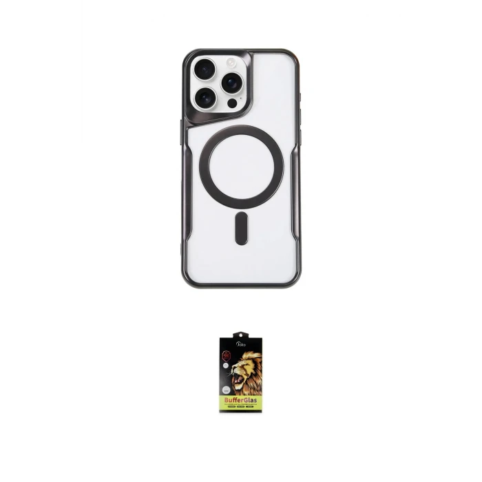 ieg™ iPhone 16 Pro Max Kılıf Yadigar Klasik Özel Seri - Siyah Buffer Cam Ekran Koruyucu