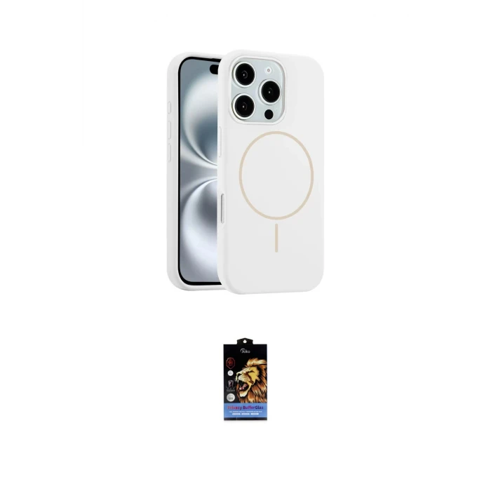 ieg™ iPhone 16 Pro Max Kılıf Yankı Form Serisi - Siyah Buffer Hayalet Cam Ekran Koruyucu