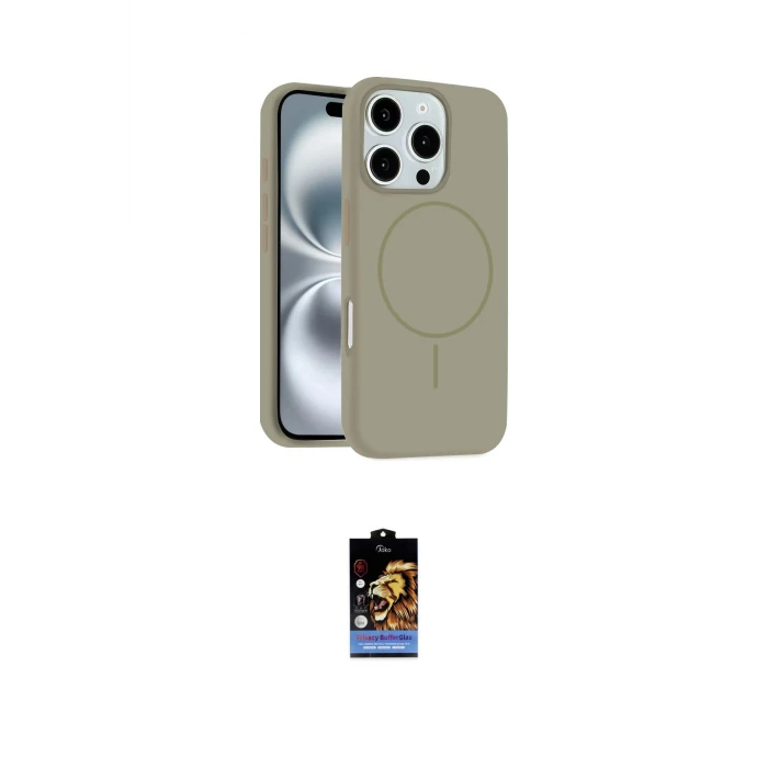 ieg™ iPhone 16 Pro Max Kılıf Yankı Form Serisi - Siyah Buffer Hayalet Cam Ekran Koruyucu