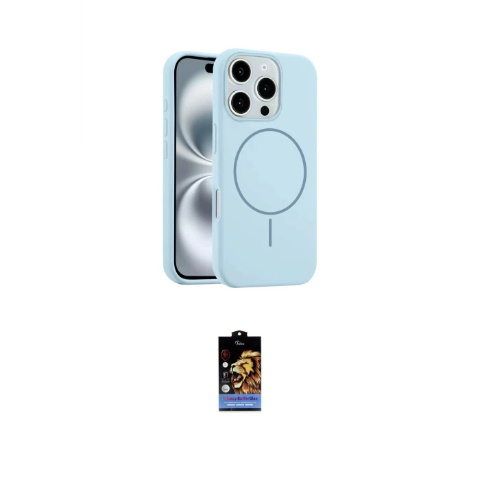 ieg™ iPhone 16 Pro Max Kılıf Yankı Form Serisi - Siyah Buffer Hayalet Cam Ekran Koruyucu