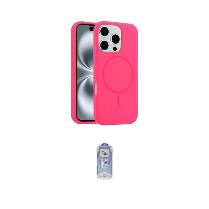 ieg™ iPhone 16 Pro Max Kılıf Yankı Form Serisi - Siyah Joko Magic 5D Cam