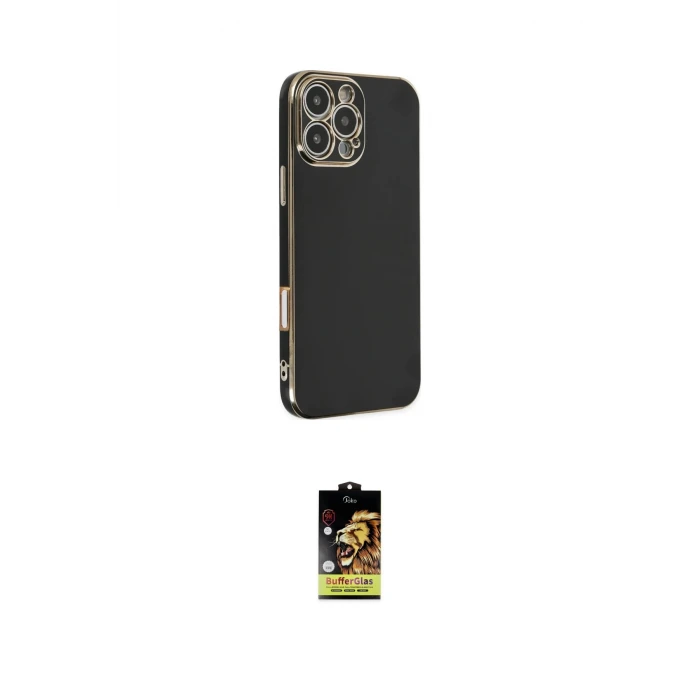 ieg™ iPhone 16 Pro Max Kılıf Yankı Serisi - Siyah Buffer Cam Ekran Koruyucu
