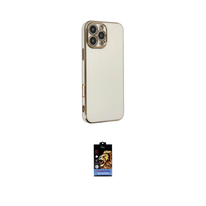 ieg™ iPhone 16 Pro Max Kılıf Yankı Serisi - Siyah Buffer Hayalet Cam Ekran Koruyucu