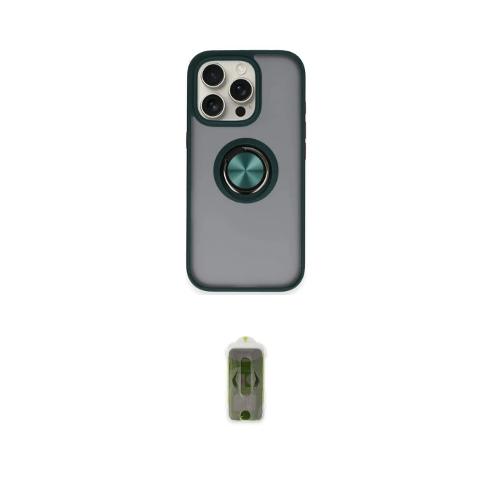 ieg™ iPhone 16 Pro Max Kılıf Yörünge Çizgi - Siyah Joko Magic 5D Hayalet Cam