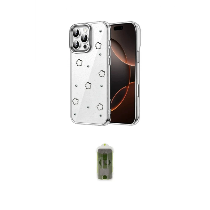 ieg™ iPhone 16 Pro Max Kılıf Yörünge Form - Siyah Joko Magic 5D Hayalet Cam