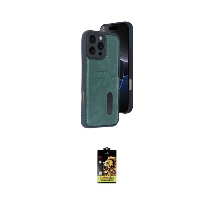 ieg™ iPhone 16 Pro Max Kılıf Yörünge Işık Serisi - Siyah Buffer Cam Ekran Koruyucu