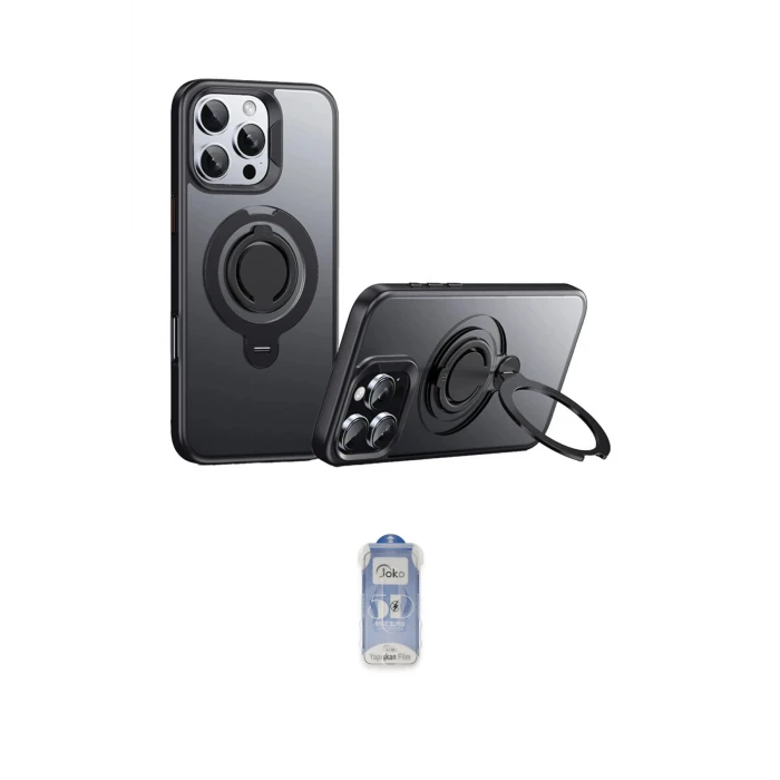 ieg™ iPhone 16 Pro Max Kılıf Zirve Çizgi Prime - Siyah Joko Magic 5D Cam