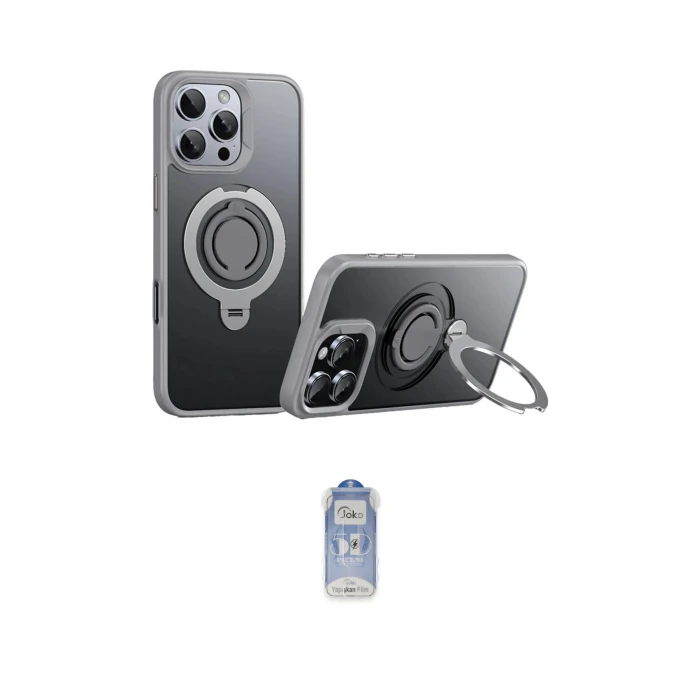 ieg™ iPhone 16 Pro Max Kılıf Zirve Çizgi Prime - Siyah Joko Magic 5D Cam