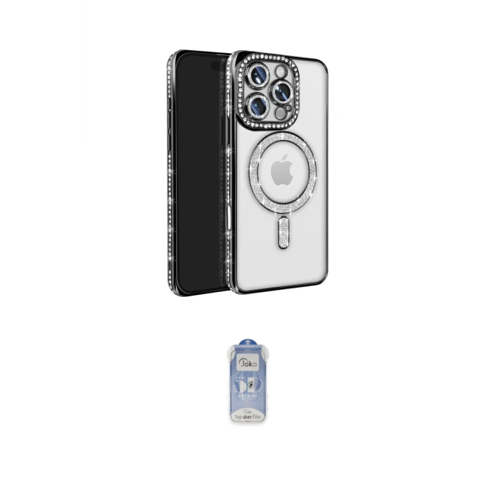 ieg™ iPhone 16 Pro Max Kılıf Zirve Doku Prime - Siyah Joko Magic 5D Cam