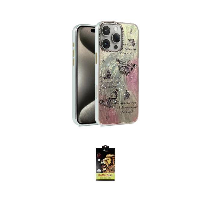 ieg™ iPhone 16 Pro Max Kılıf Zirve Modern Prime - Siyah Buffer Cam Ekran Koruyucu